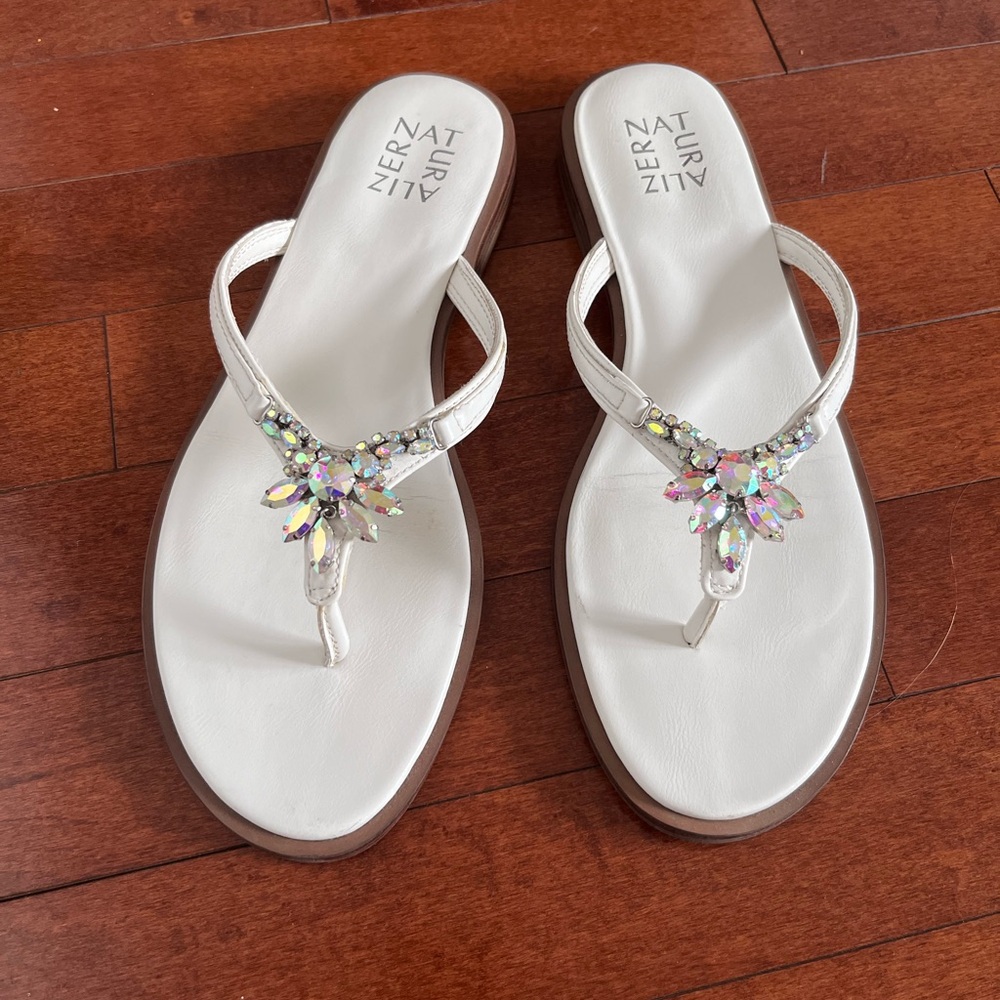 Naturalizer leather sandals with crystal detail